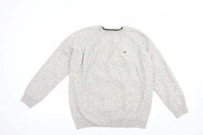 Preloved Easy Womens Grey Crew Neck  Acrylic Pullover Jumper Size XL - Front