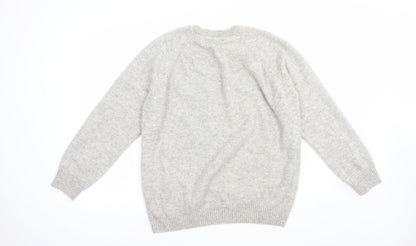 Preloved Easy Womens Grey Crew Neck  Acrylic Pullover Jumper Size XL - Back