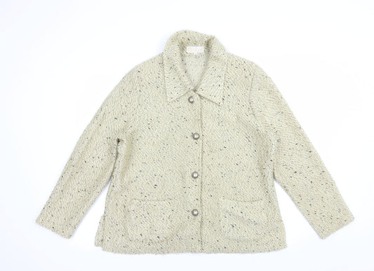 Emark Womens Beige   Jacket Coatigan Size XL  Button