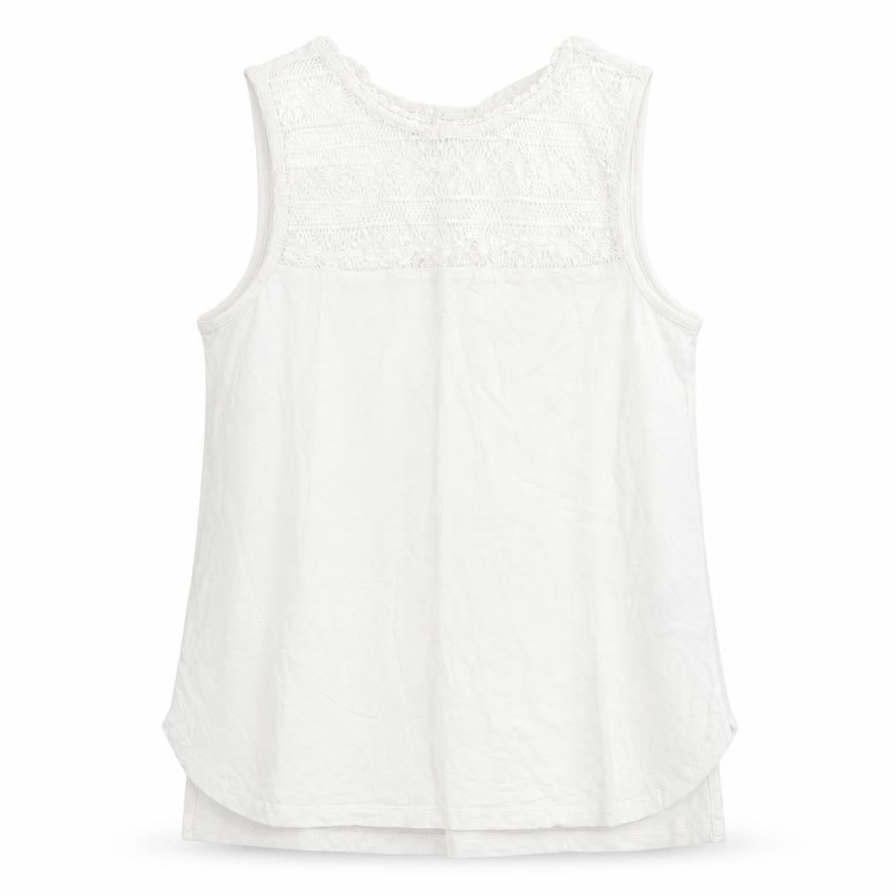 Peacocks Womens White  Viscose Basic Tank Size 8 Crew Neck