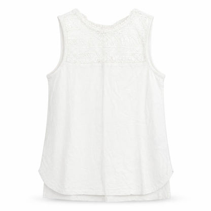 Peacocks Womens White  Viscose Basic Tank Size 8 Crew Neck