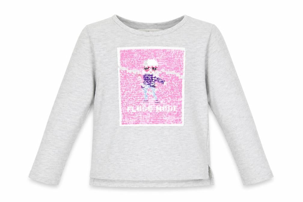 H&M Girls Grey  Polyester Basic T-Shirt Size 4-5 Years Crew Neck Pullover - Floss Mode