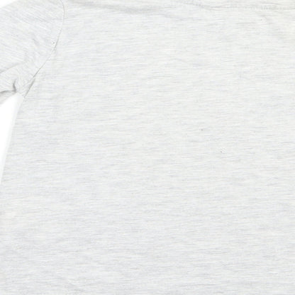 H&M Girls Grey  Polyester Basic T-Shirt Size 4-5 Years Crew Neck Pullover - Floss Mode