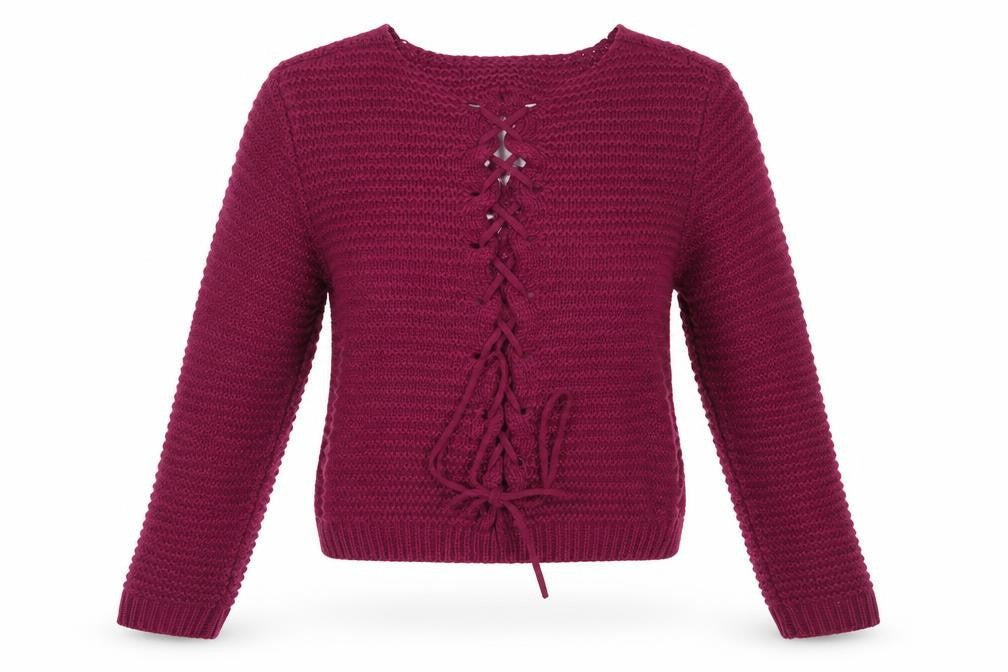 Pretty Guide Womens Purple V-Neck  Acrylic Pullover Jumper Size M