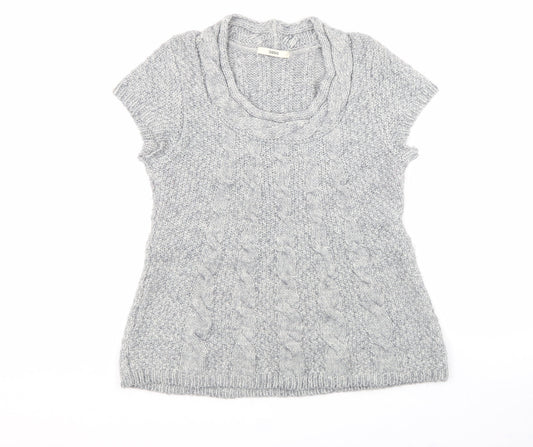 Oasis Womens Grey  Acrylic Pullover Sweatshirt Size L