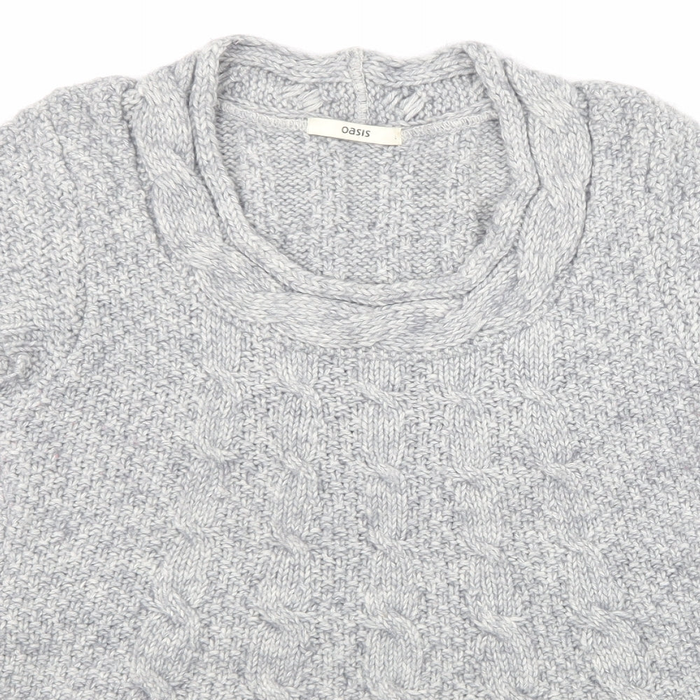 Oasis Womens Grey  Acrylic Pullover Sweatshirt Size L