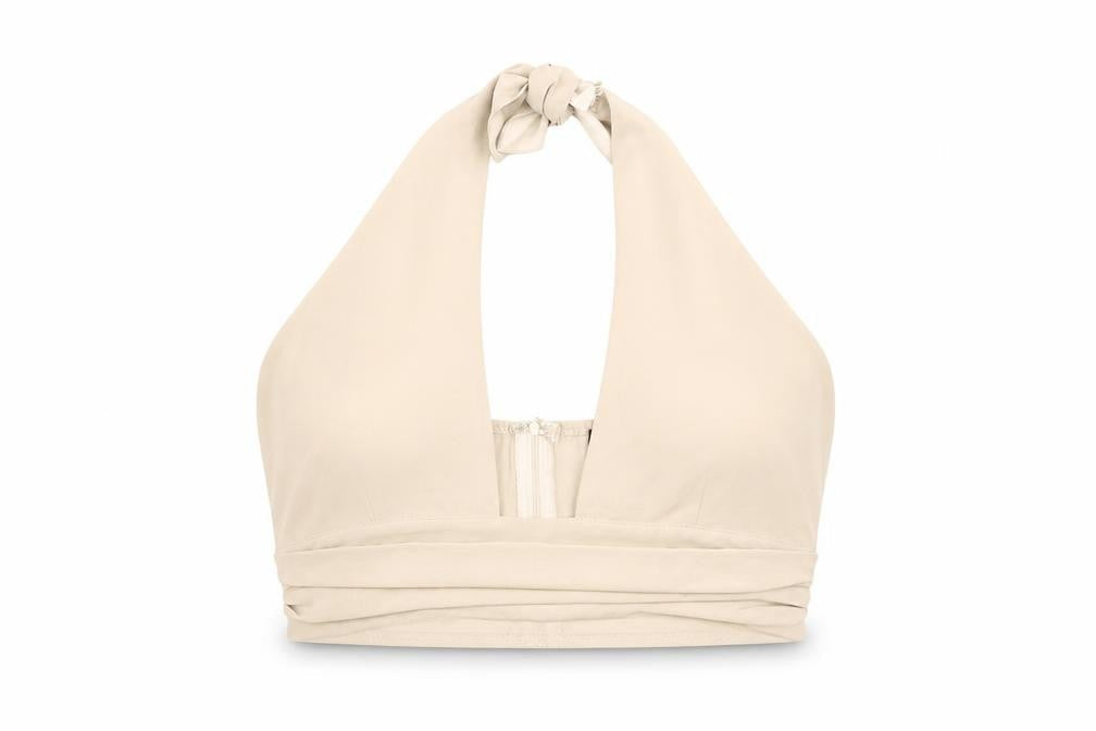PRETTYLITTLETHING Womens Beige  Polyester Jersey Tank Size 12 Halter