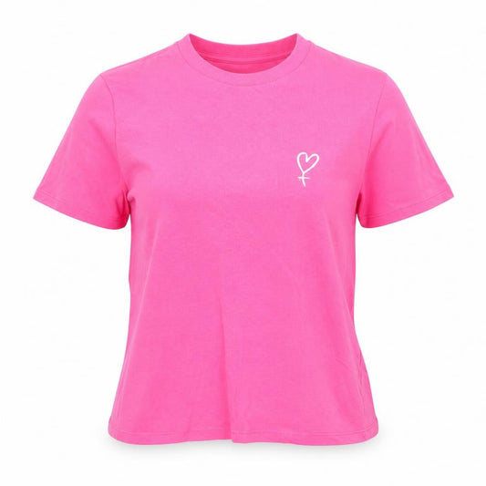 Divided by H&M Womens Pink  100% Cotton Cropped Polo Size XS Crew Neck