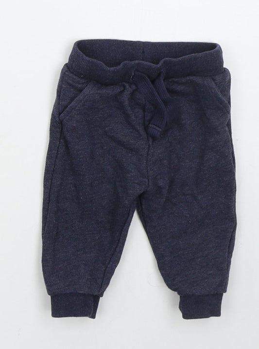 Fred & Flo Boys Blue  Cotton Sweatpants Trousers Size 3-6 Months  Drawstring