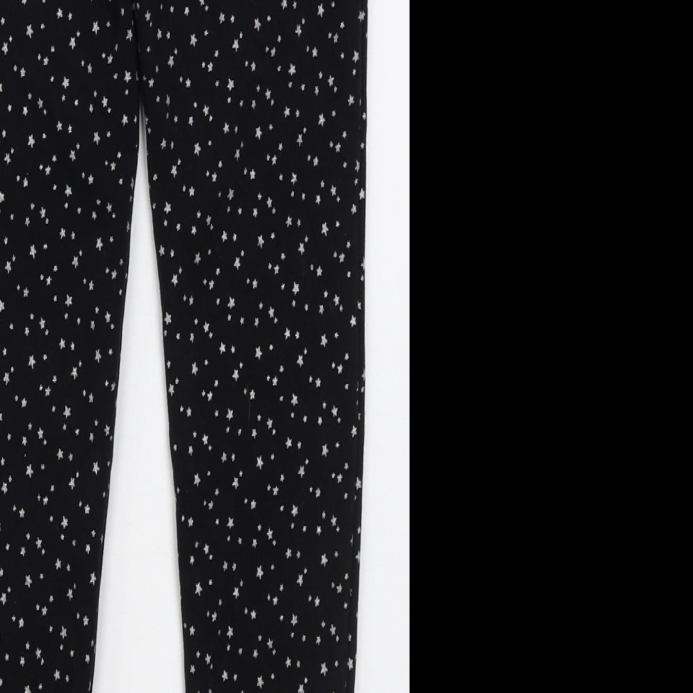 Dunnes Girls Black  Cotton Sweatpants Trousers Size 11 Years  Regular  - Stars
