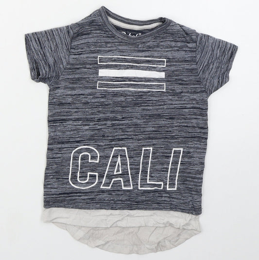 Primark Boys Blue  Cotton Basic T-Shirt Size 2-3 Years Crew Neck Pullover - Cali