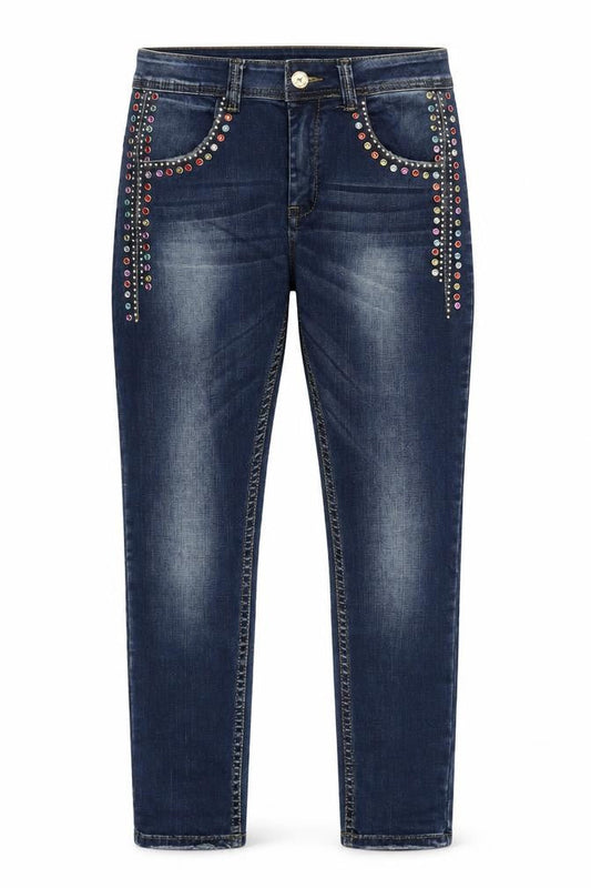 R Display Womens Blue  Cotton Skinny Jeans Size 29 in L26 in Regular Buckle