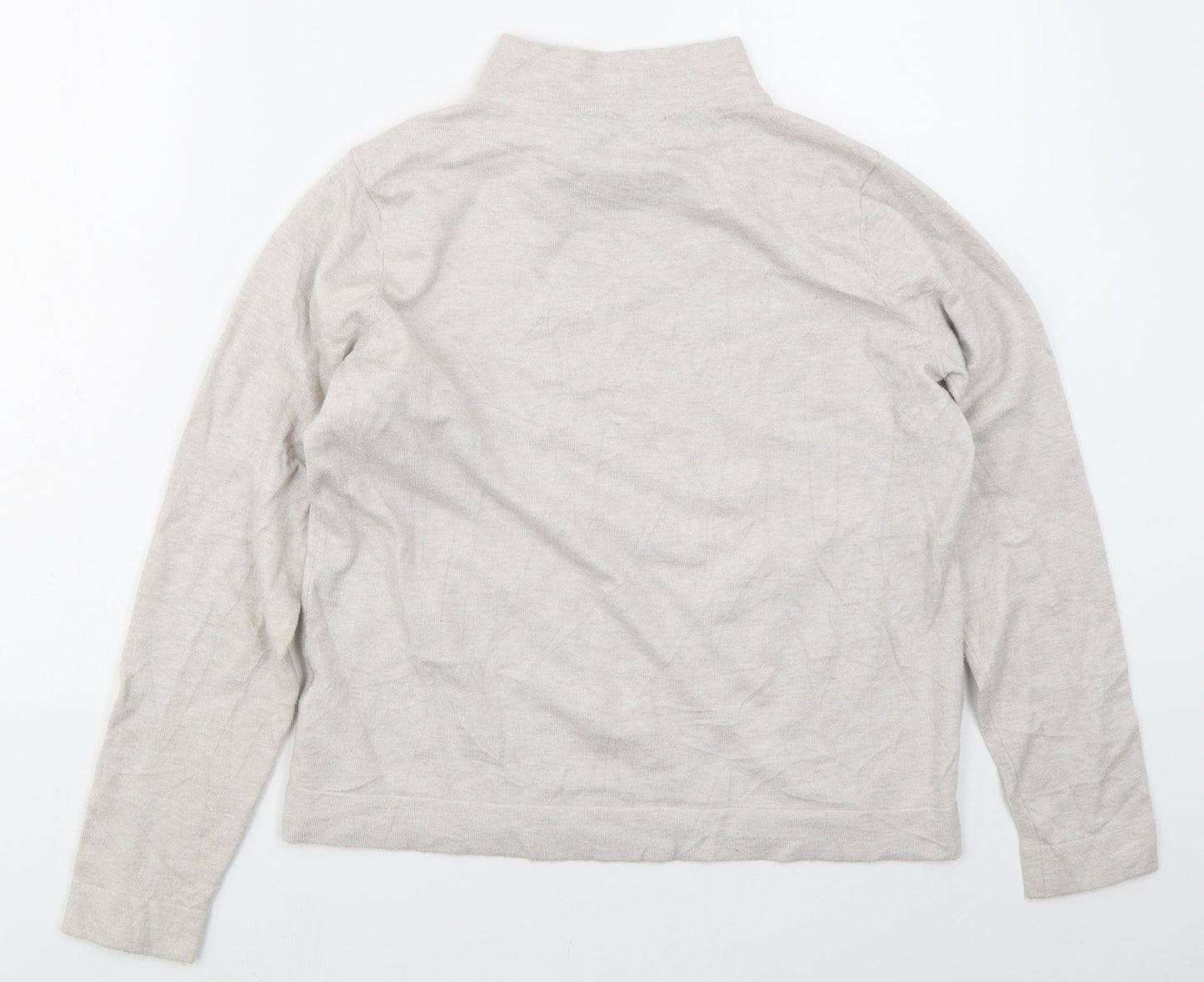 Betty Barclay Womens Grey Mock Neck  Acrylic Pullover Jumper Size M