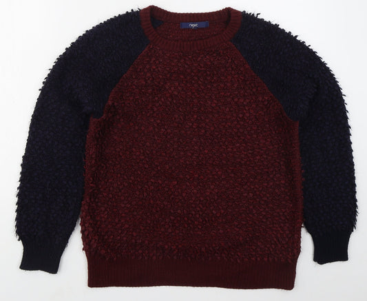 NEXT Womens Red Crew Neck  Acrylic Pullover Jumper Size 6