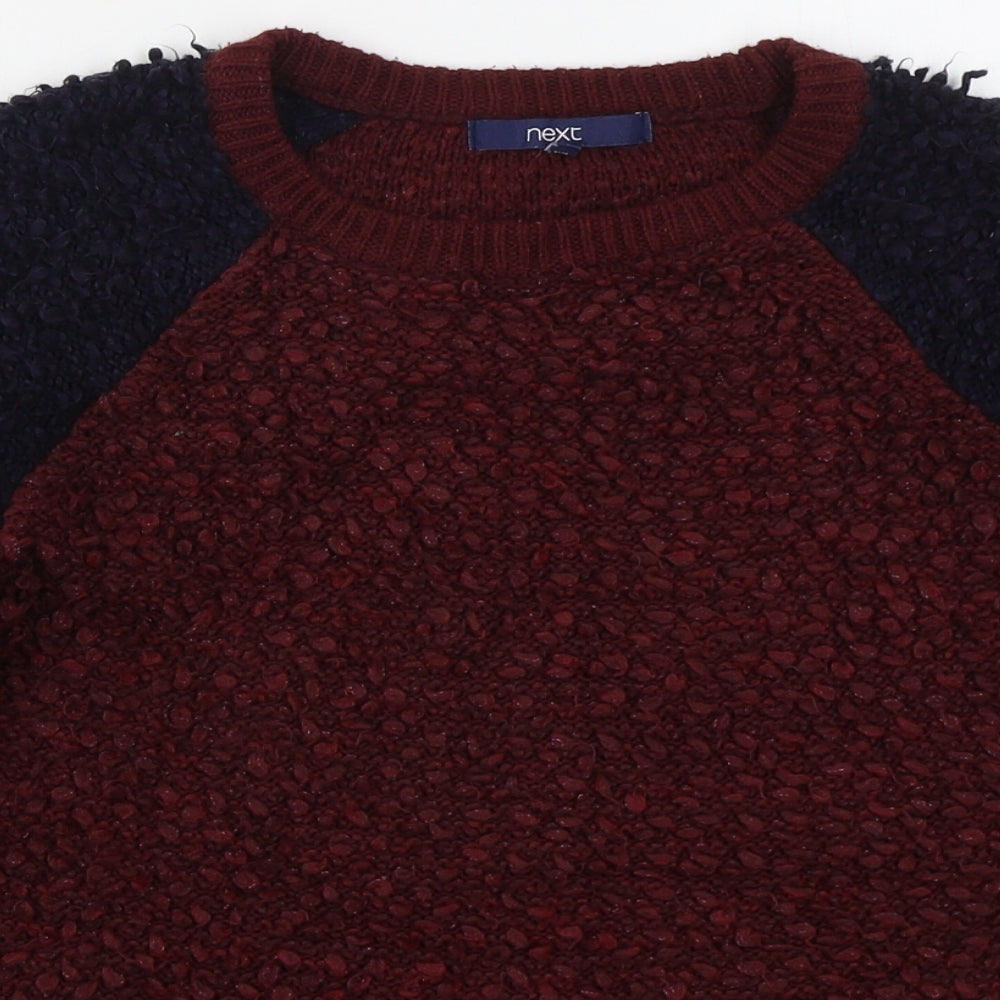 NEXT Womens Red Crew Neck  Acrylic Pullover Jumper Size 6