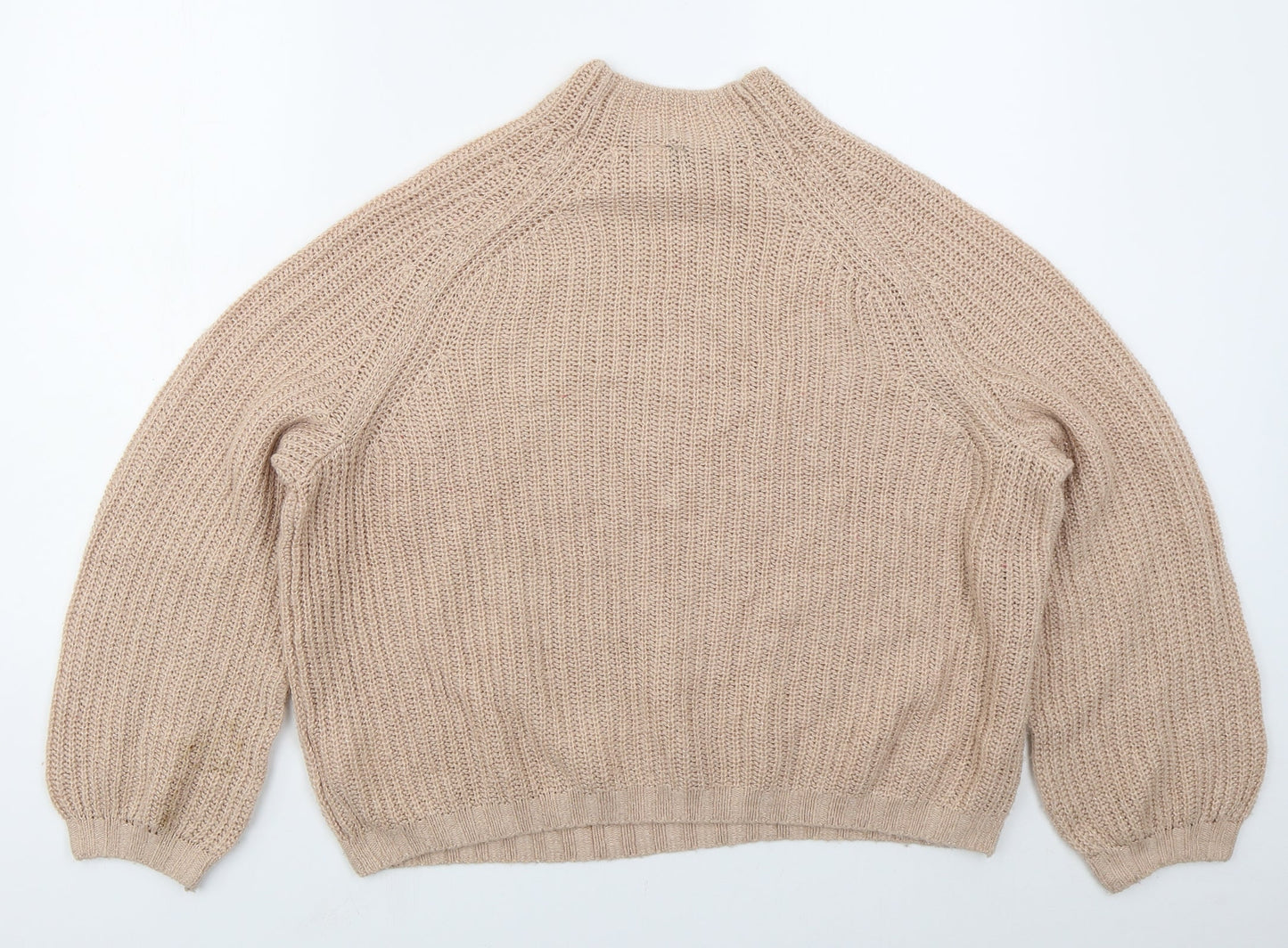 H&M Womens Pink Crew Neck  Acrylic Pullover Jumper Size L
