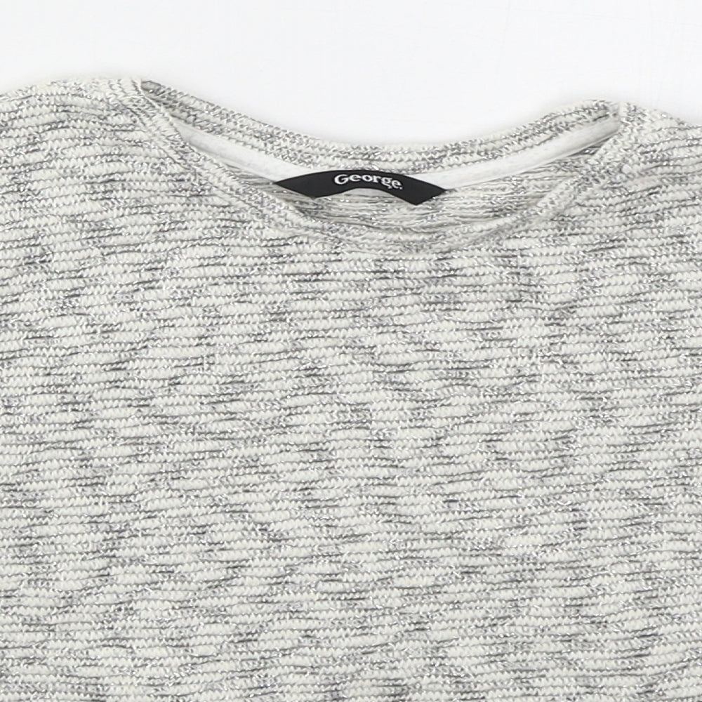 George Girls Grey  Cotton Pullover Sweatshirt Size 5-6 Years  Pullover