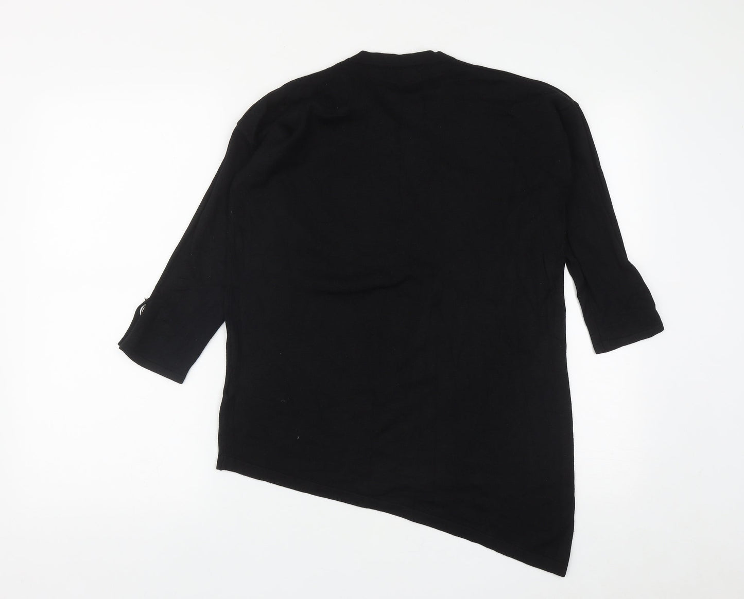 Paramour Womens Black V-Neck  Viscose Pullover Jumper Size S