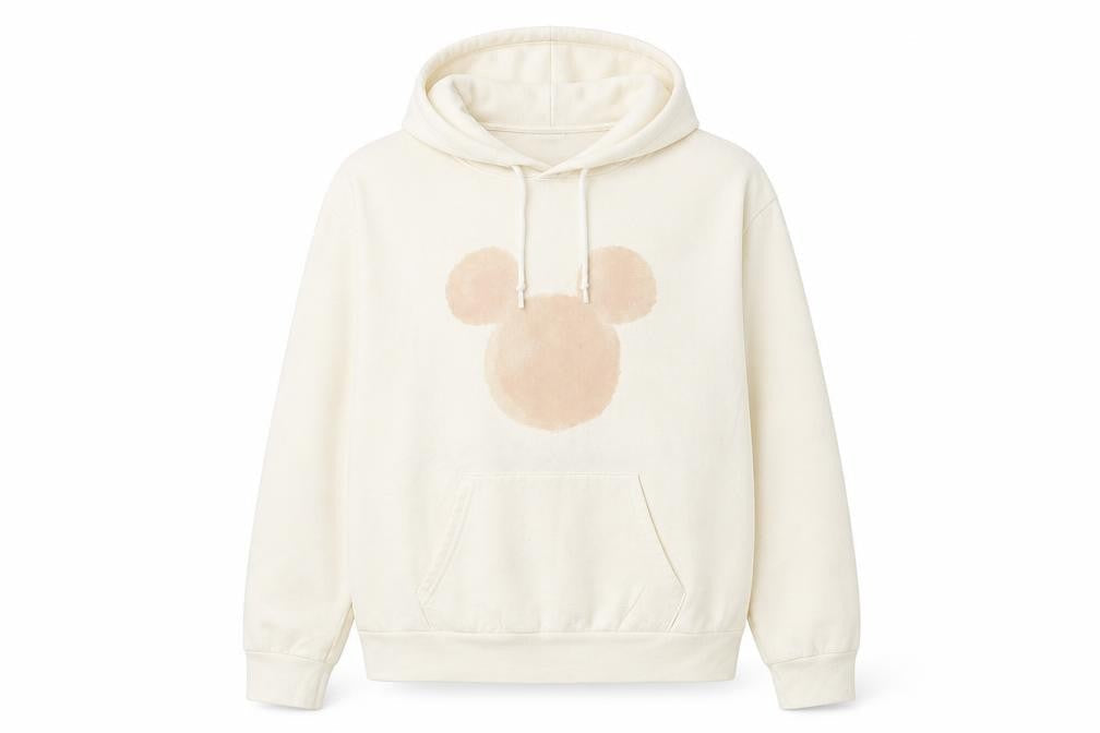 Disney Womens Beige  Polyester Pullover Hoodie Size S  Drawstring - mic