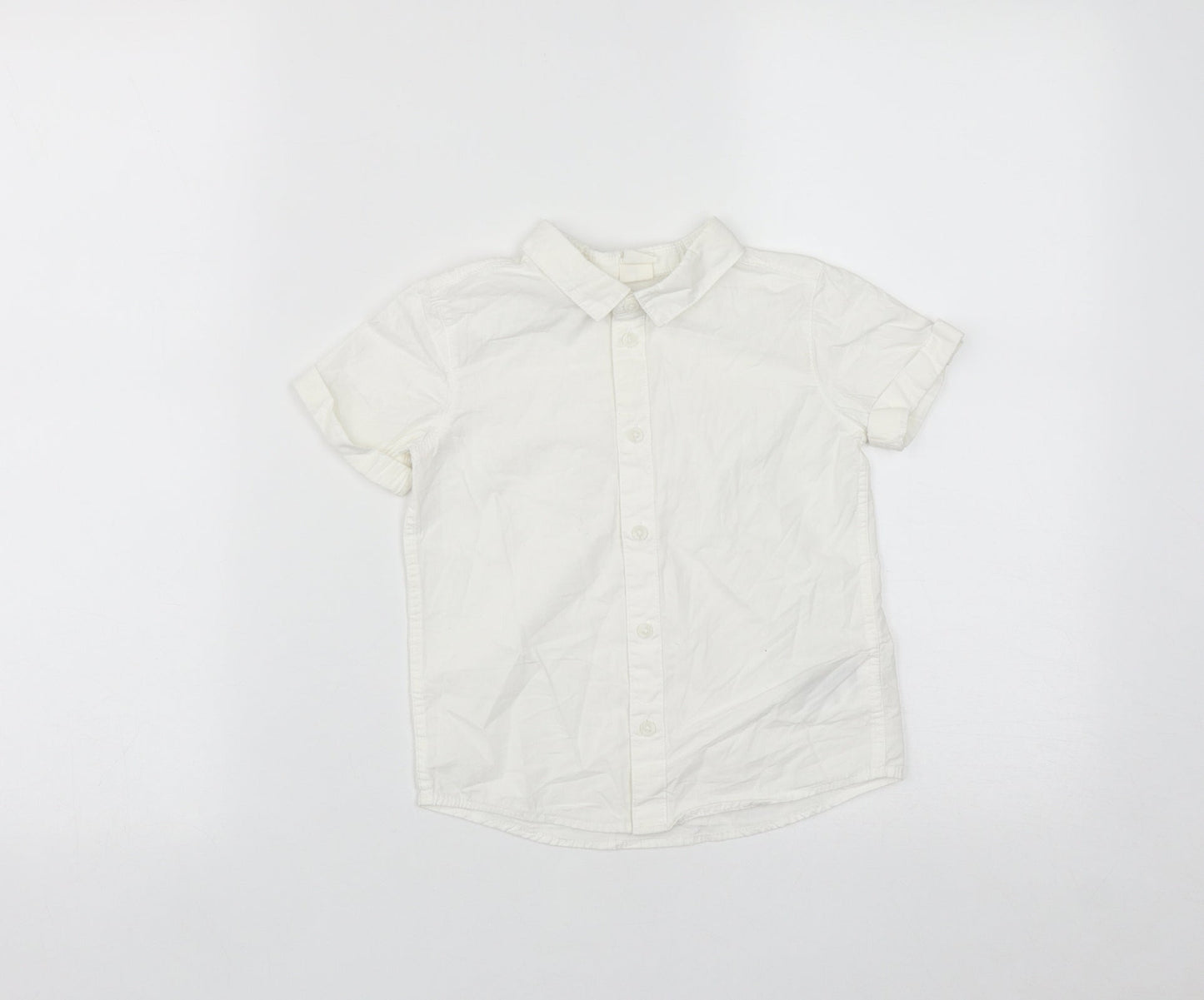 H&M Boys White  Cotton Basic Button-Up Size 2 Years Collared Button