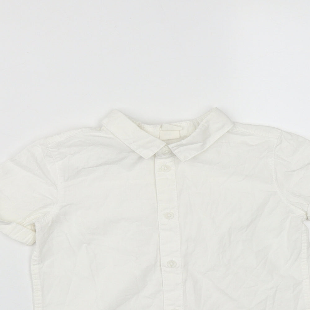 H&M Boys White  Cotton Basic Button-Up Size 2 Years Collared Button