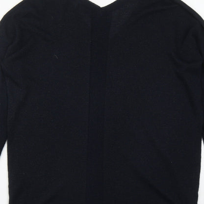 Next Womens Blue V-Neck  Polyester Pullover Jumper Size 12