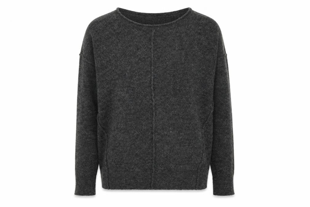 ISLE Essentials Womens Grey Round Neck  Acrylic Pullover Jumper Size S