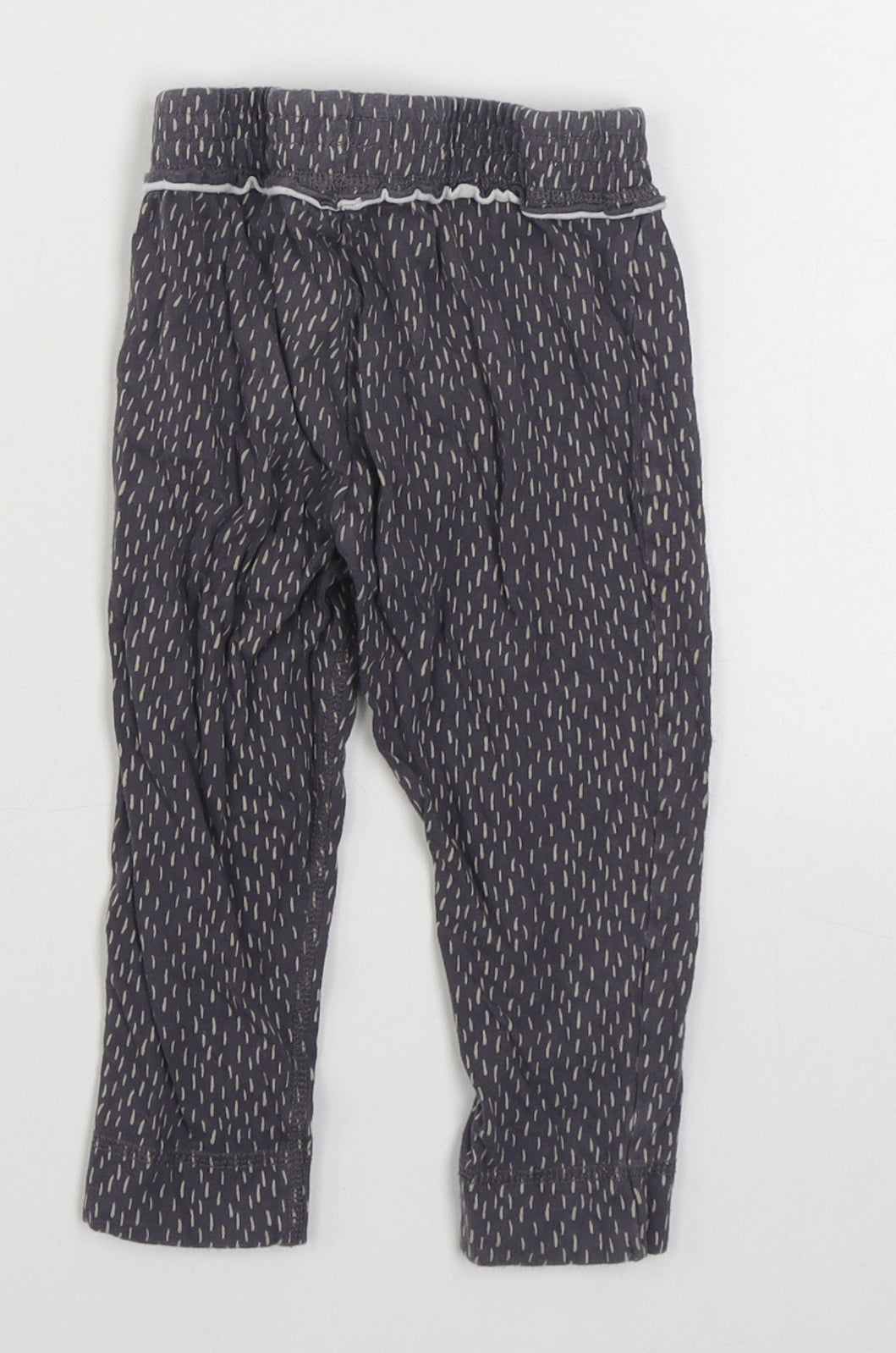 La Redoute Girls Grey Geometric Cotton Jogger Trousers Size 24 Months