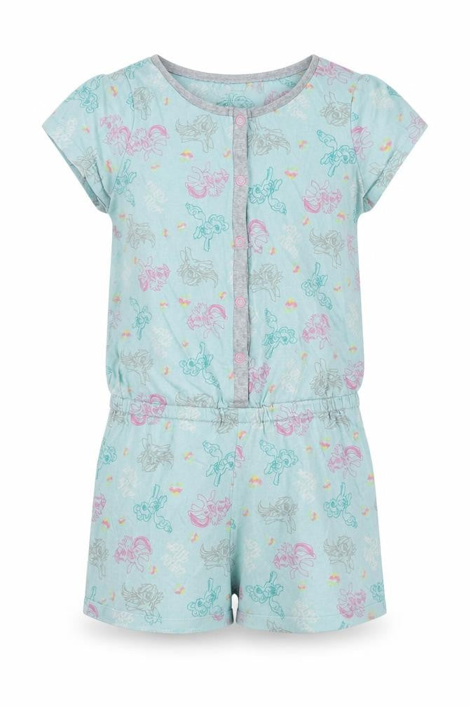 Primark Girls Blue Geometric 100% Cotton Romper One-Piece Size 9-10 Years  Button