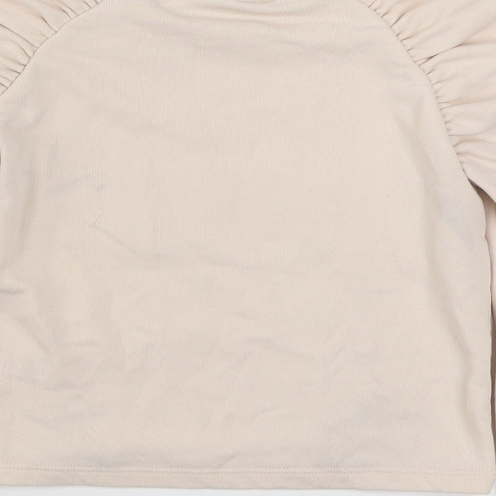 Matalan Girls Beige  Cotton Pullover Sweatshirt Size 9 Years  Pullover