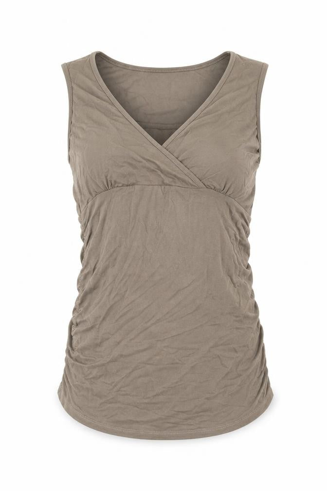 Purpless Womens Beige  Cotton Bodycon  Size 8  Square Neck Pullover