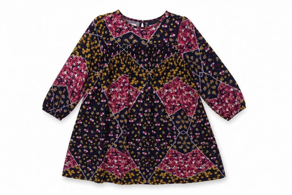 Matalan Girls Multicoloured Floral Polyester Trapeze & Swing  Size 9 Years  Round Neck Button