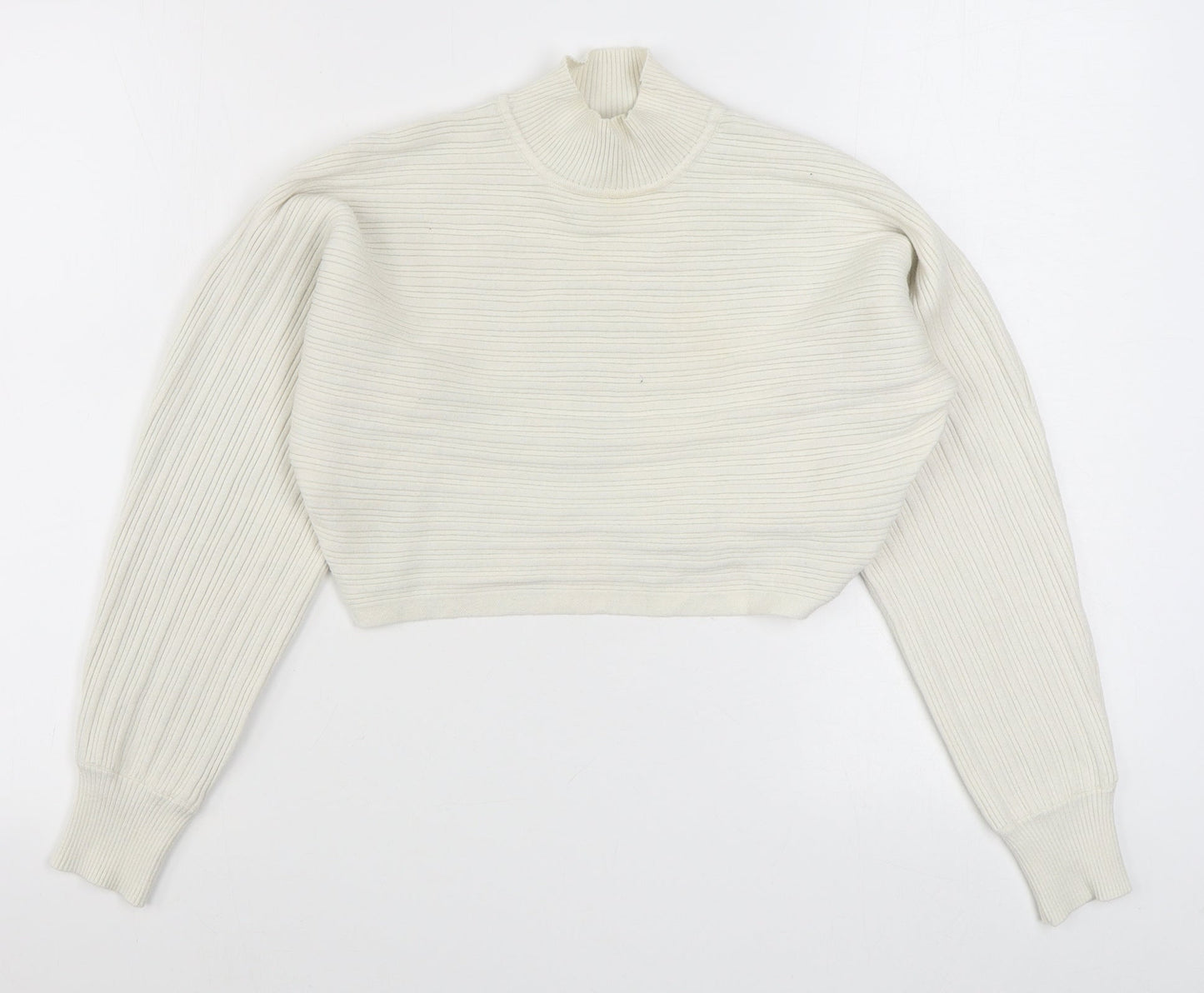 New Look Womens White High Neck  Viscose Pullover Jumper Size S