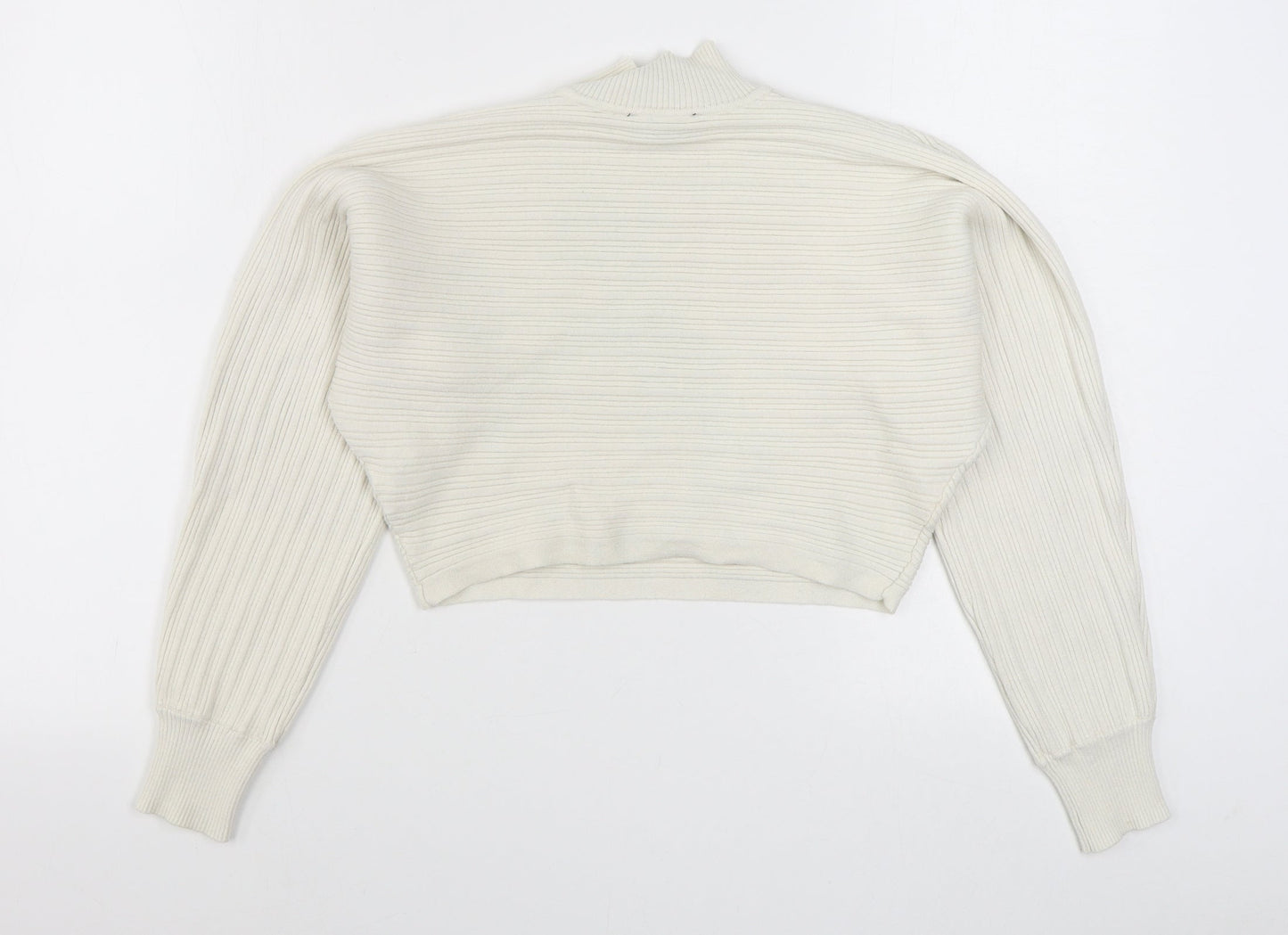 New Look Womens White High Neck  Viscose Pullover Jumper Size S
