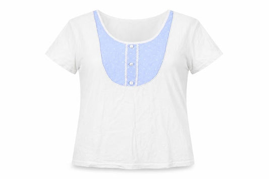 Inspirations Womens White  100% Cotton Basic T-Shirt Size 14 Round Neck