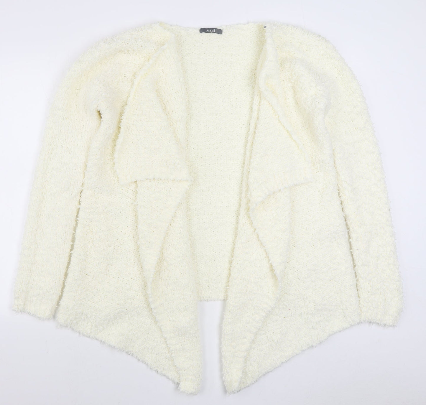South Womens Ivory V-Neck  Polyester Cardigan Jumper Size 14