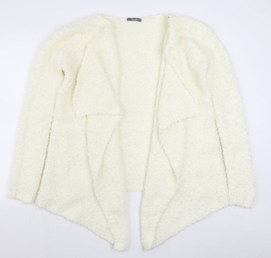 South Womens Ivory V-Neck  Polyester Cardigan Jumper Size 14