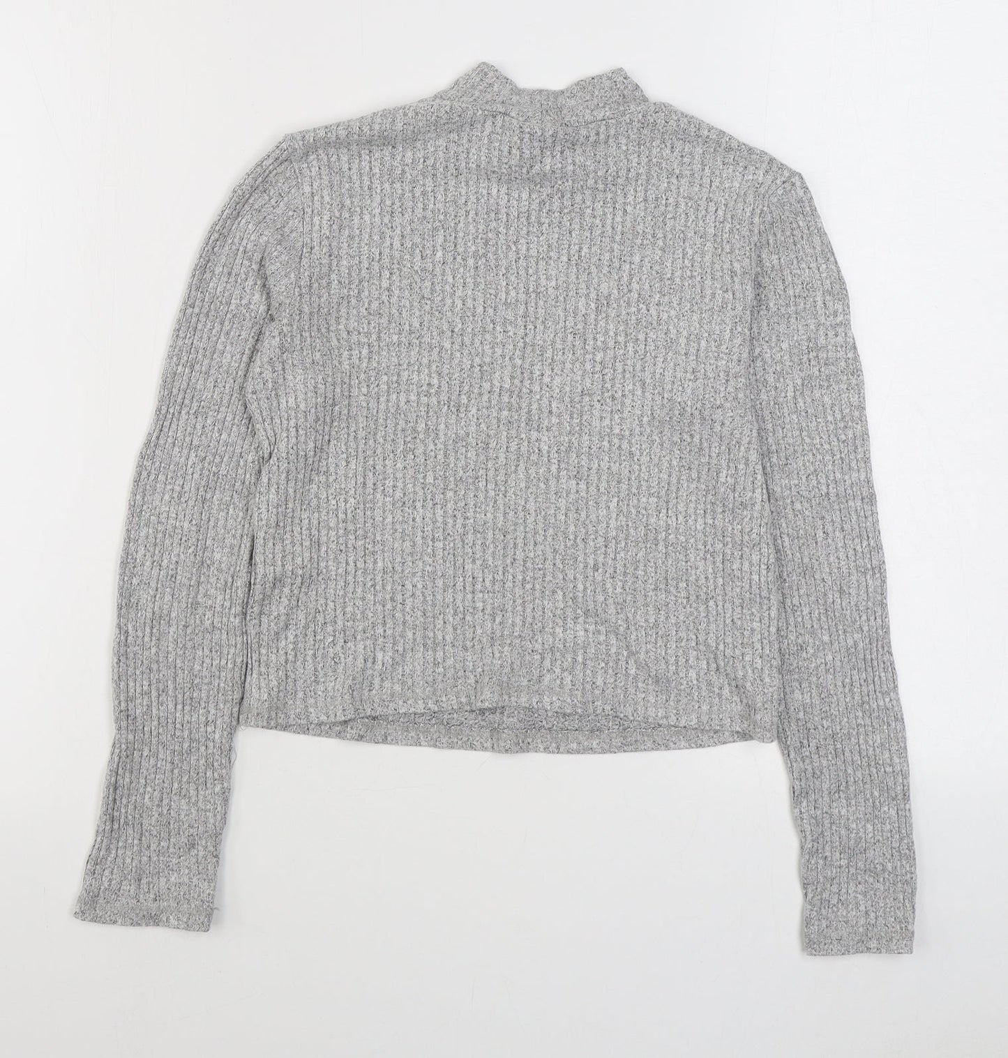 Miss Selfridge Womens Grey High Neck  Polyester Pullover Jumper Size 10