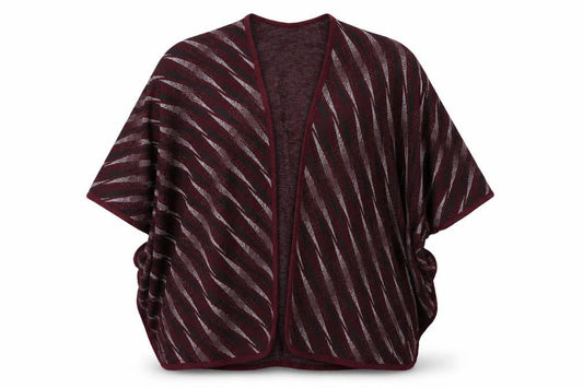 Urban Mist Womens Red Geometric Acrylic  Shawl/Wrap