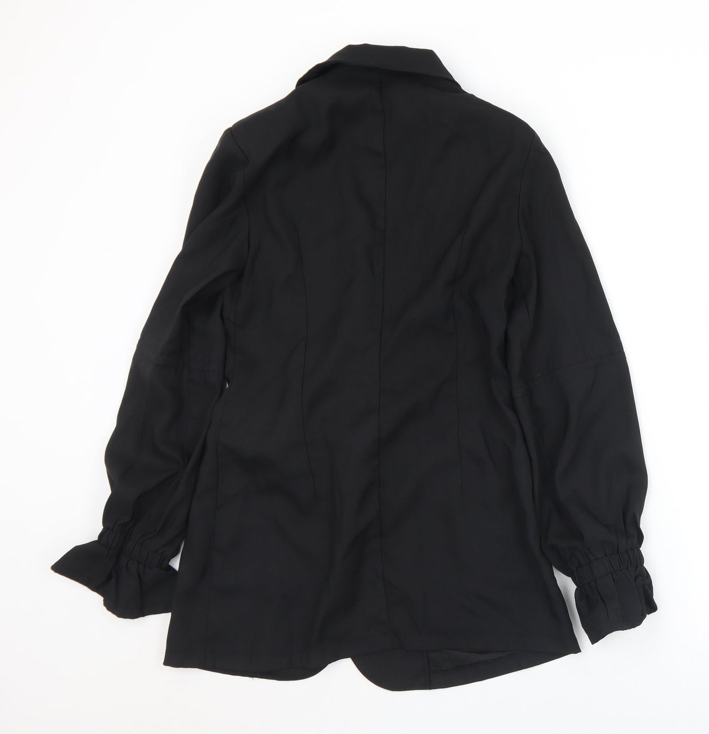 PRETTYLITTLETHING Womens Black   Jacket  Size 8  Button - Shoulder pads