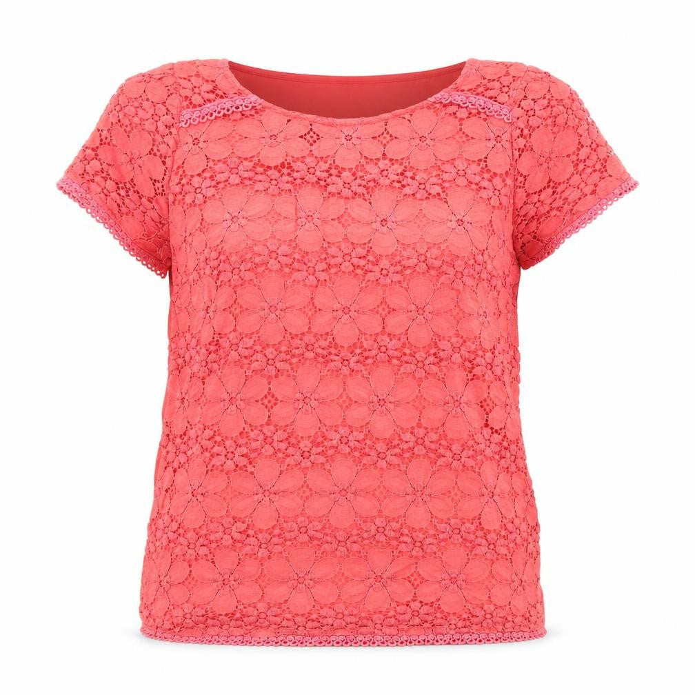 Oasis Womens Pink  Polyamide Basic T-Shirt Size S Round Neck
