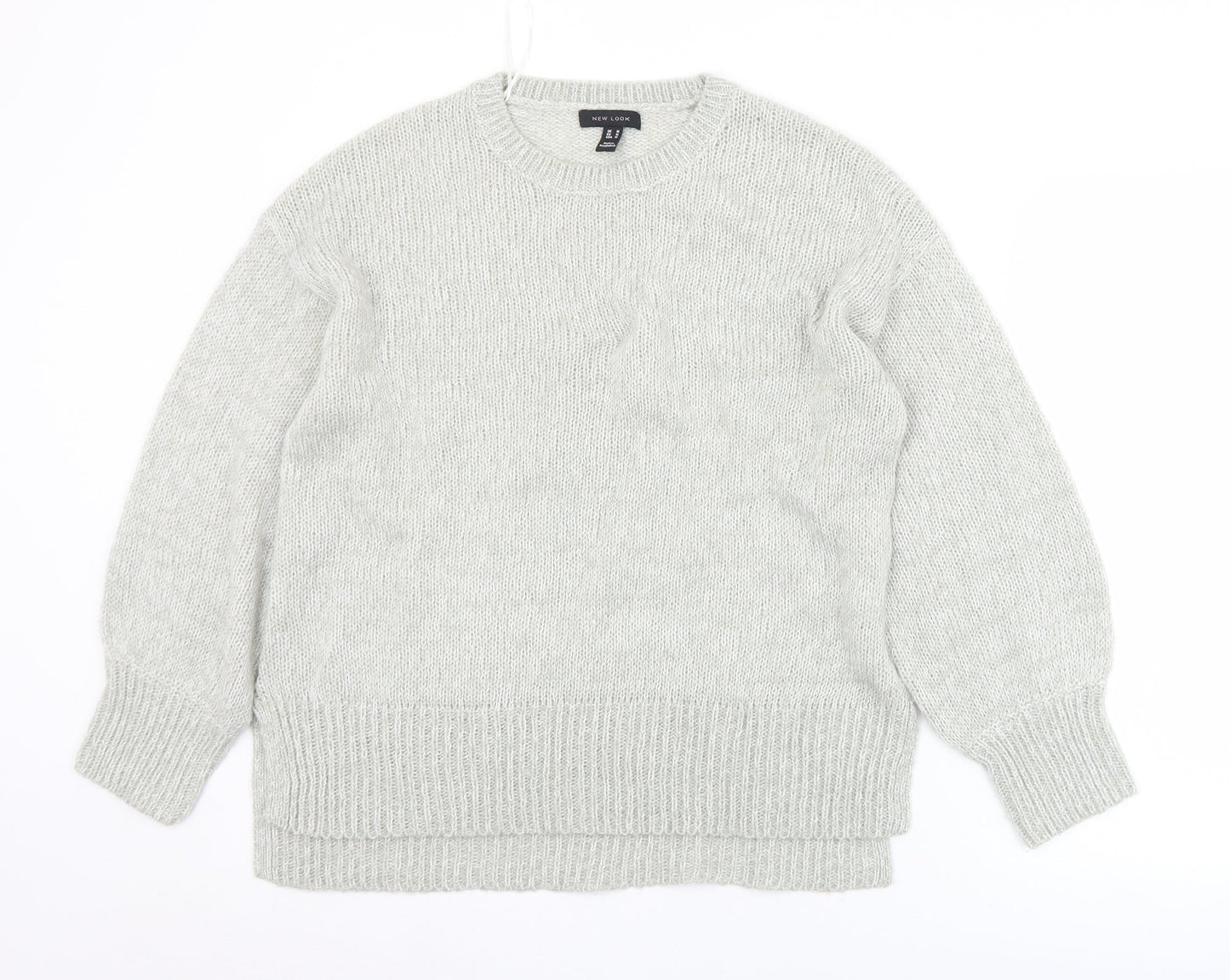 New Look Womens Grey Crew Neck  Acrylic Pullover Jumper Size M