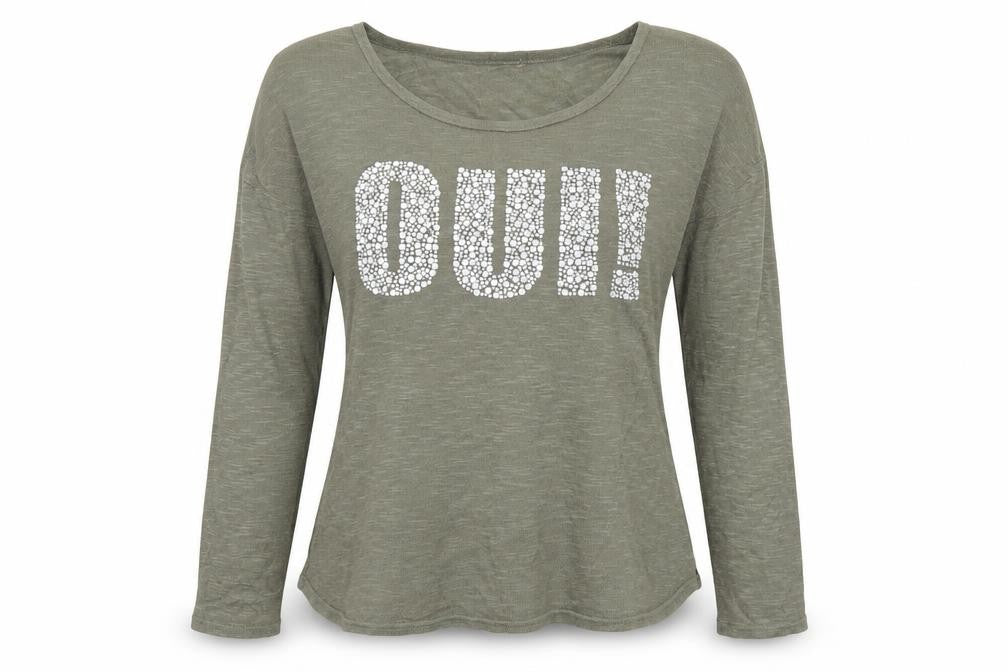 River Island Womens Grey  Acrylic Basic T-Shirt Size 10 Round Neck - Oui!