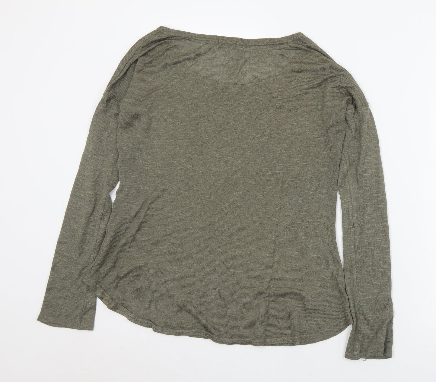 River Island Womens Grey  Acrylic Basic T-Shirt Size 10 Round Neck - Oui!