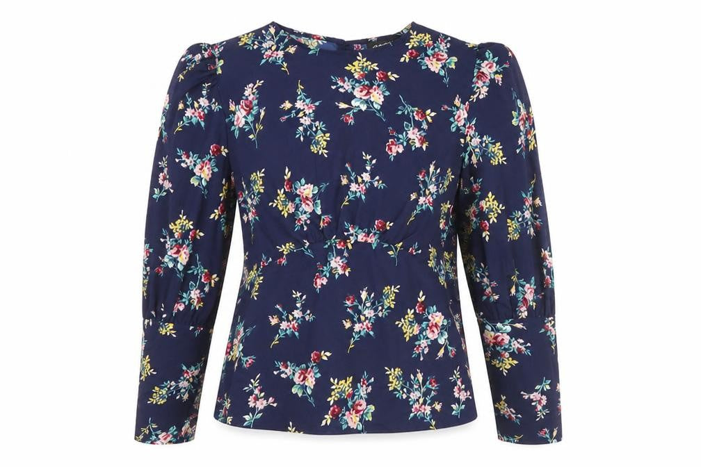 Chemestry Womens Multicoloured Floral Polyester Tunic Blouse Size 12 Round Neck