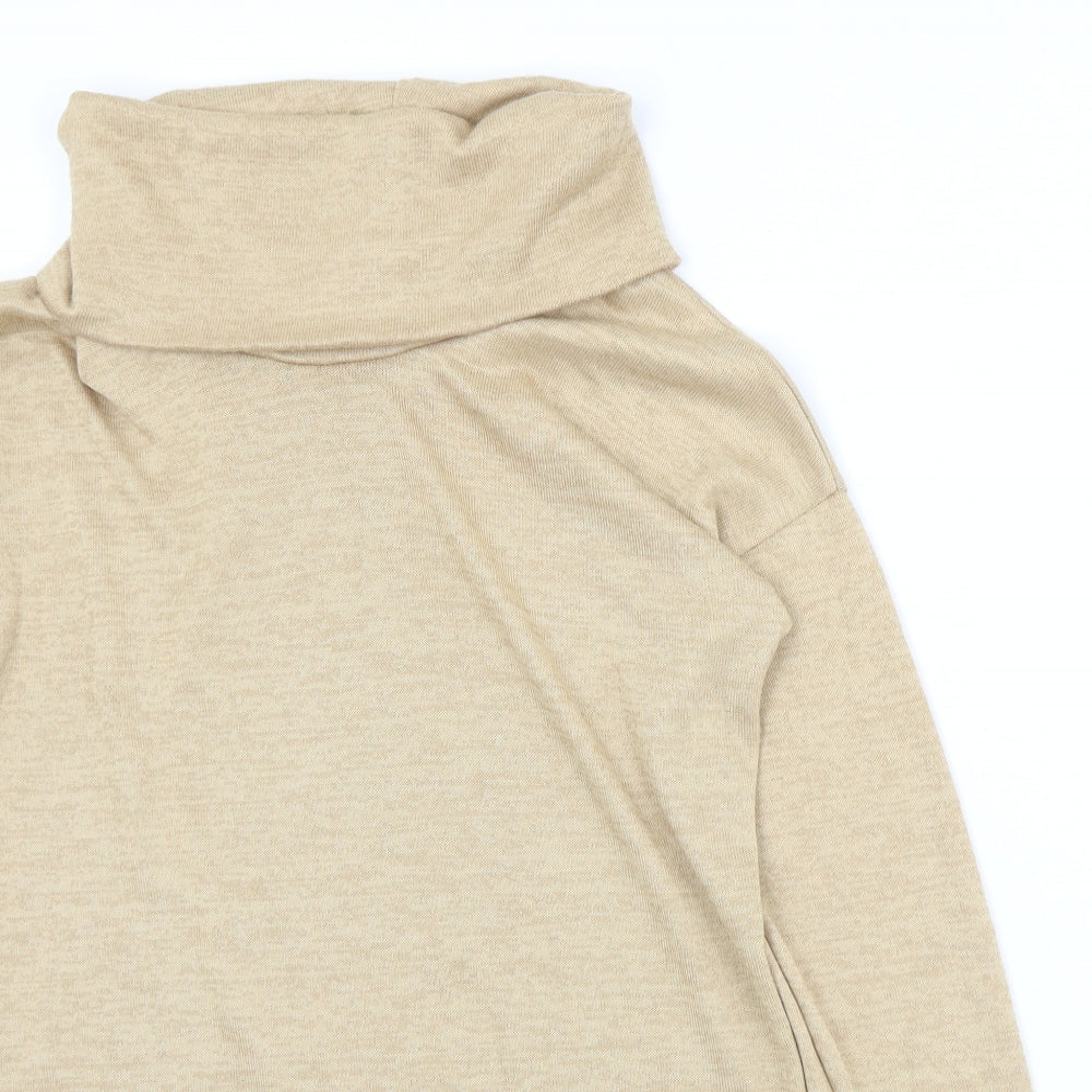 Dunnes Stores Womens Brown Roll Neck  Polyester Pullover Jumper Size S