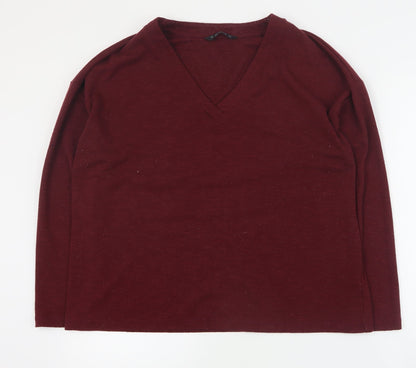 Preloved Dunnes Womens Red  Polyester Pullover Sweatshirt Size L  Pullover - Front