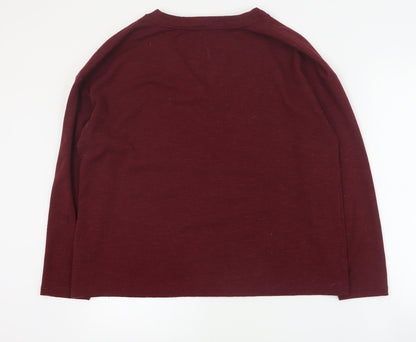 Preloved Dunnes Womens Red  Polyester Pullover Sweatshirt Size L  Pullover - Back