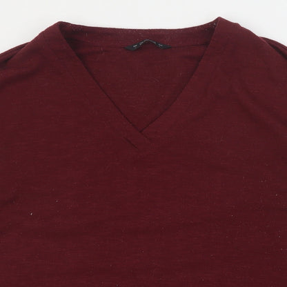Preloved Dunnes Womens Red  Polyester Pullover Sweatshirt Size L  Pullover - Detail