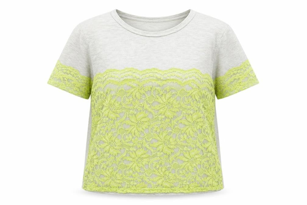 Miss Selfridge Womens Grey  Polyester Basic T-Shirt Size 12 Round Neck